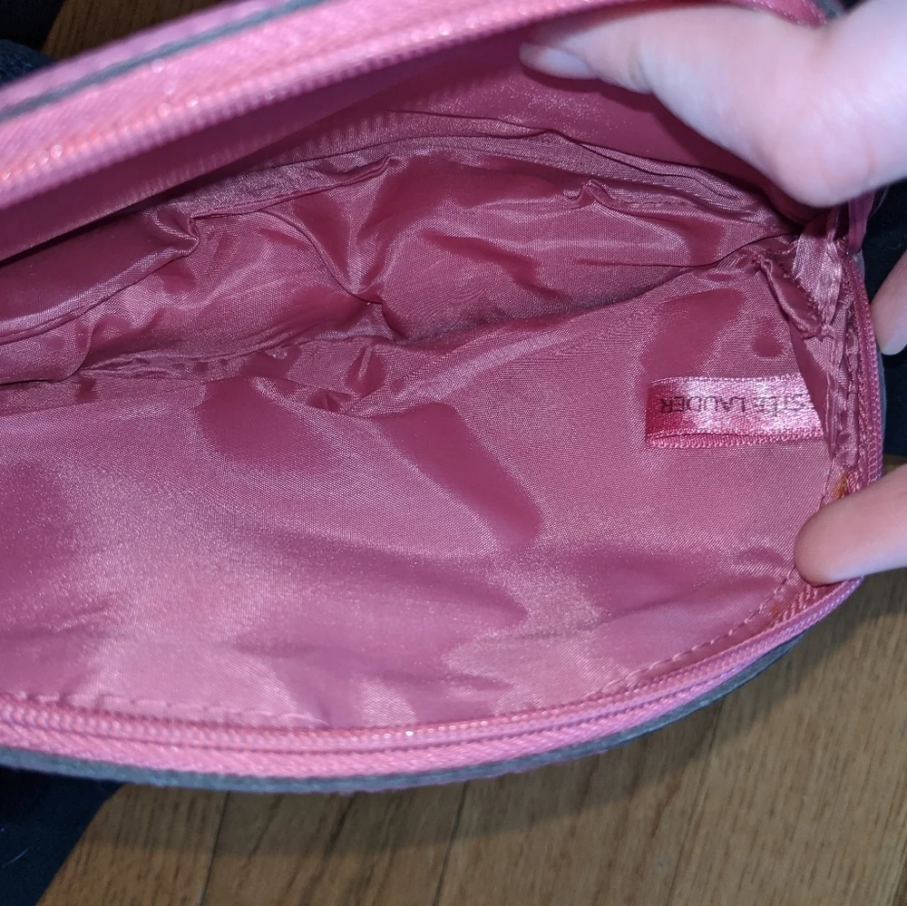 Estee Lauder pink cosmetic bag